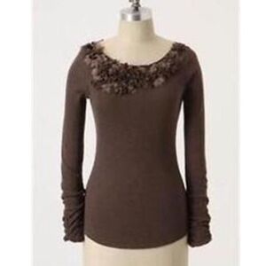 Anthropologie C. Keer 3D Floral Lace Detail